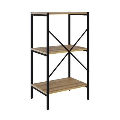 Estante C/03 Prateleiras 84x45x33cm Tub Tueh843 Lâmina Mel - Est.preta Lâmina Mel / Est.preta