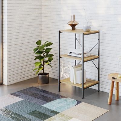 Estante C/03 Prateleiras 84x45x33cm Tub Tueh843 Lâmina Mel - Est.preta Lâmina Mel / Est.preta