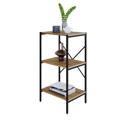 Estante C/03 Prateleiras 84x45x33cm Tub Tueh843 Lâmina Mel - Est.preta Lâmina Mel / Est.preta