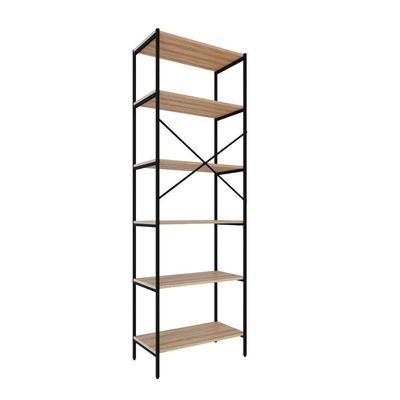 Estante C/06 Prateleiras 186x60x33cm Tub Tueh1866 Lâmina Mel - Est.preta Lâmina Mel / Est.preta
