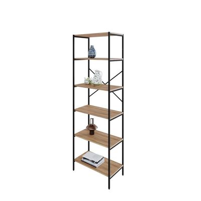 Estante C/06 Prateleiras 186x60x33cm Tub Tueh1866 Lâmina Mel - Est.preta Lâmina Mel / Est.preta