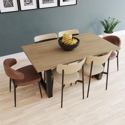 Mesa De Jantar Bronx R 160x90x77cm Brmj9160r Vermont Oak - Est.preta