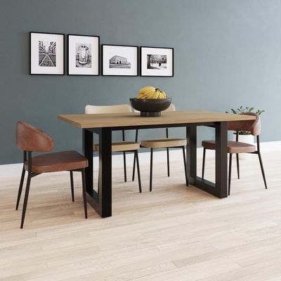 Mesa De Jantar Bronx R 160x90x77cm Brmj9160r Vermont Oak - Est.preta