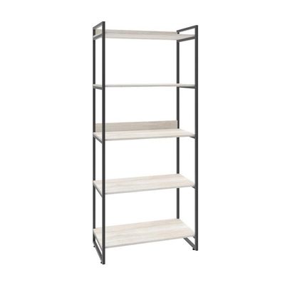 Estante Kuadra 80x40x187cm C/05 Prateleiras Snow / Est.preta Snow / Est.preta