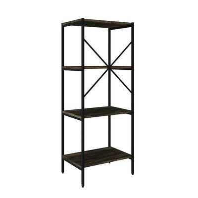 Estante C/04 Prateleiras 118x45x33cm Tub Tueh1144 Carvalho Dark - Est.preta Carvalho Dark / Est.preta