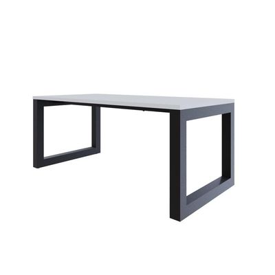 Mesa De Jantar Bronx 180x90x77cm Brmj9180 Branco Tx - Est.preta Branco Tx/est.preta