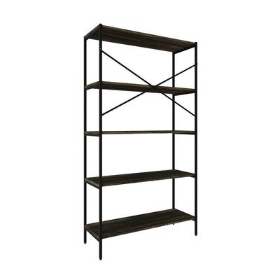 Estante C/05 Prateleiras 152x80x33cm Tub Tueh1585 Carvalho Dark - Est.preta Carvalho Dark / Est.preta