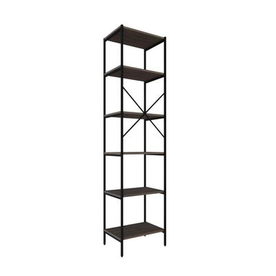 Estante C/06 Prateleiras 186x45x33cm Tub Tueh1846 Nogal - Est.preta Nogal / Est.preta