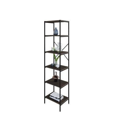 Estante C/06 Prateleiras 186x45x33cm Tub Tueh1846 Nogal - Est.preta Nogal / Est.preta
