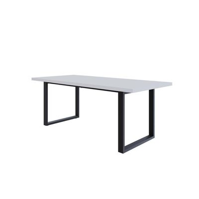 Mesa De Jantar Queens R 200x90x77cm Qemj9200r Branco Tx - Est.preta Branco Tx/est.preta