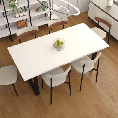 Mesa De Jantar Queens R 180x90x77cm Qemj9180r Branco Tx - Est.preta Branco Tx/est.preta