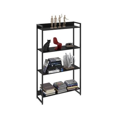Estante Dynamica 80x30x146cm C/04 Prateleiras Preto ônix / Est.preta Preto ônix / Est.preta