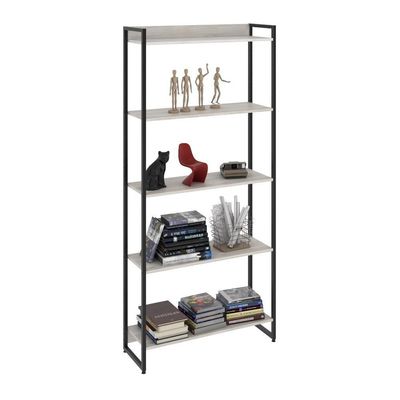 Estante Dynamica 80x30x187cm Com 05 Prateleiras Snow / Est.preta