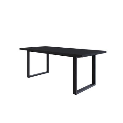 Mesa De Jantar Queens R 200x90x77cm Qemj9200r Preto Tx - Est.preta Preto Tx/est.preta