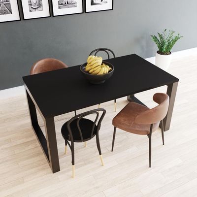 Mesa De Jantar Bronx 160x90x77cm Brmj9160 Preto Tx - Est.preta Preto Tx/est.preta