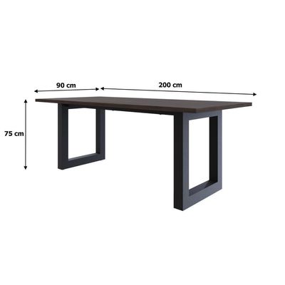 Mesa De Jantar Bronx R 200x90x77cm Brmj9200r Terracota - Est.preta Terracota/est.preta