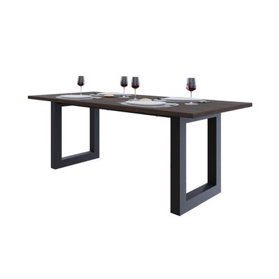 Mesa De Jantar Bronx R 200x90x77cm Brmj9200r Terracota - Est.preta Terracota/est.preta