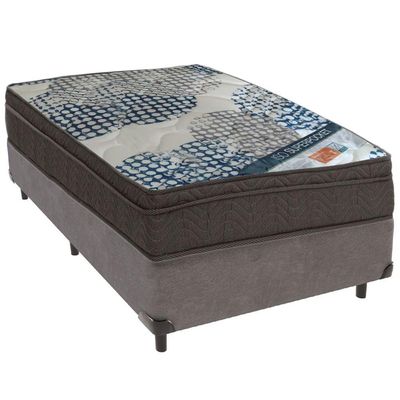 Cama Box Cinza E Colchão Iso Superpocket Molas Ensacadas Solteiro Ortobom