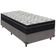 Cama Box Cinza E Colchão Airtech 150 Espuma D45 Solteiro Ortobom