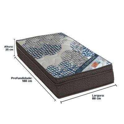 Cama Box Baú Marrom E Colchão Iso Superpocket Molas Ensacadas Solteiro Ortobom