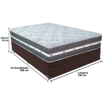 Cama Box Baú Casal E Colchão Black Graphite Anjos Molas Ensacadas Marrom