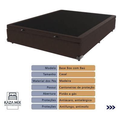 Cama Box Baú Casal E Colchão Black Graphite Anjos Molas Ensacadas Marrom