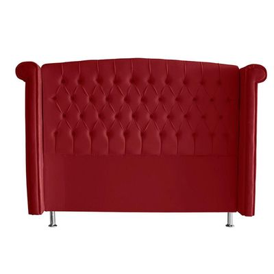 Kit De Quarto Cabeceira De Cama Box E Calçadeira Baú Toquio Casal 140 Cm Suede Vermelho Do Lar Móveis E Decoração