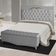 Kit De Cabeceira De Cama Box E Calçadeira Baú Barcelona Queen 160 Cm Retro Capitonê Suede Prata Do Lar Móveis