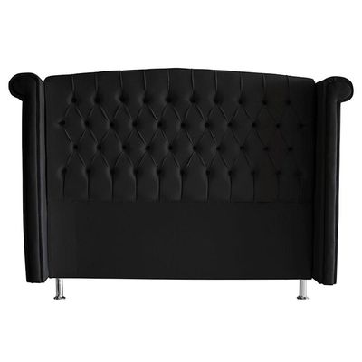 Cabeceira De Cama Box Toquio Casal 140 Cm Suede Preto Do Lar Móveis E Decoração