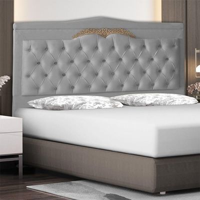 Cabeceira De Cama Box Madri Casal King 195 Cm Suede Prata Do Lar Móveis E Decoração