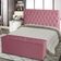 Kit De Quarto Cabeceira De Cama Box E Calçadeira Baú Estrela Casal Queen 160 Cm Suede Botão Strass Rosa Bebê Do Lar Móve