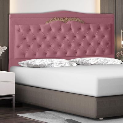 Cabeceira De Cama Box Madri Casal 140 Cm Suede Rosa Bebê Do Lar Móveis E Decoração