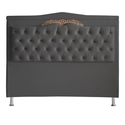 Cabeceira De Cama Box Madri Casal Queen 160 Cm Suede Grafite Do Lar Móveis E Decoração