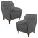 Kit 2 Poltronas Decorativas Para Sala Com Capitonê Pietà M22 Linho Cinza Escuro - Mpozenato