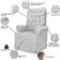 Kit 02 Poltronas De Amamentação E Descanso Com Balanço Laís G05 Linho Cinza Claro - Mpozenato