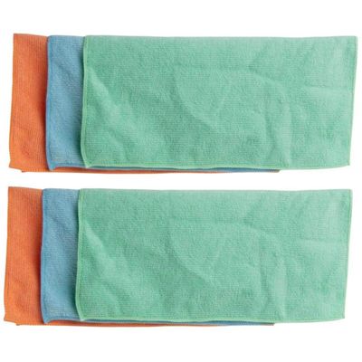 Kit 6 Panos Microfibra 30cm para Limpeza Lyor Coloridos Multiuso Casa Vidros Moveis