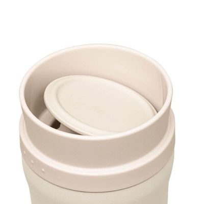 Copo Térmico Inox Tramontina 460ml Bege Bocal 360° Quente Frio Garrafa Café Bebida