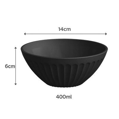 Cumbuca de Plástico 400ml Preto Bowl Avulso Uz Tigela Sobremesa Sorvete Cereais
