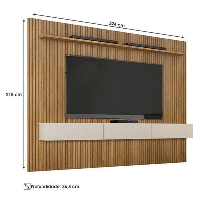 Home Suspenso Frisado Curitiba 2240 Com Nicho Cinamomo Off White - Valdemóveis