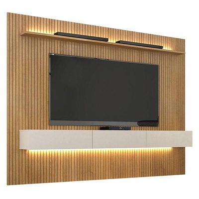 Home Suspenso Frisado Curitiba 224 Com Led E Aparador Bellíssima Cinamomo Off White - Valdemóveis