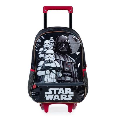Mochila Escolar Masculina de Rodinhas Star Wars Preto U / Preto