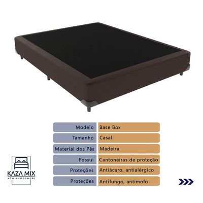 Cama Box Marrom E Colchão Casal Evolution Probel