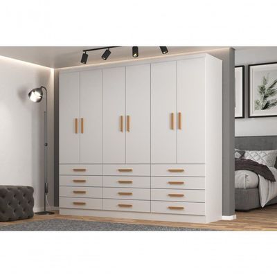 Guarda Roupas New Mônaco 6 Portas E 12 Gavetas - Branco