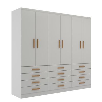 Guarda Roupas New Mônaco 6 Portas E 12 Gavetas - Branco