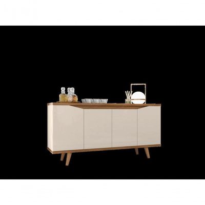 Buffet 4 Portas C- Nichos Bella Off White-cedro