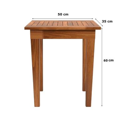 Mesa Lateral 50x35 Ripada Madeira Rustica Castanho