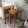 Mesa Lateral 50x35 Ripada Madeira Rustica Castanho