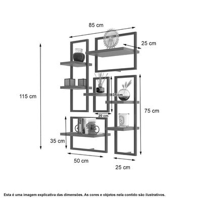 Conjunto 7 Prateleiras Industrial Montana - Pleno