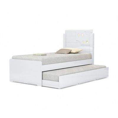 Cama Bibox Solteiro Com Aplique Colônia Branca