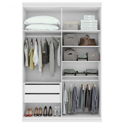Guarda-roupas 4 Portas 2 Gavetas 100% Mdf Alonzo Sem Espelho E Com Pés - Lopas Branco